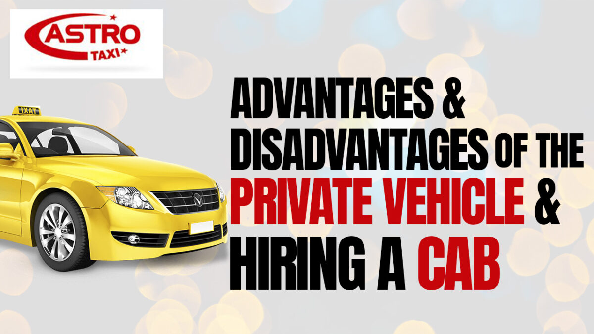 Advantages and disadvantages of the Private vehicle and hiring a cab
